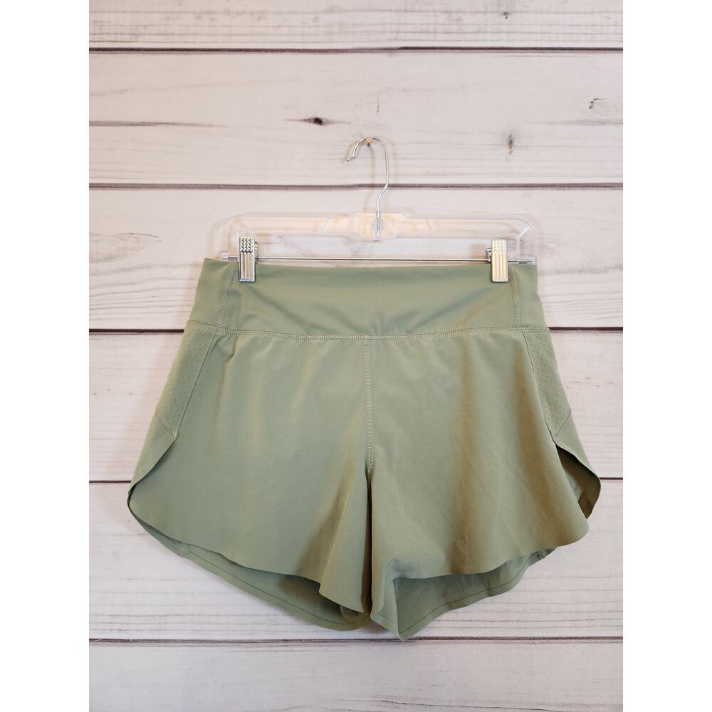 Athleta Women's Green Solid High Rise Run With It 4.5" Athletic Short Size Small